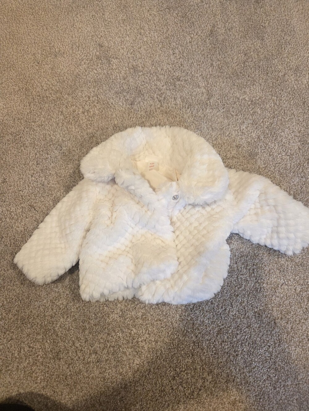 Cat & Jack Cream Faux Fur Baby Jacket | 0-3M